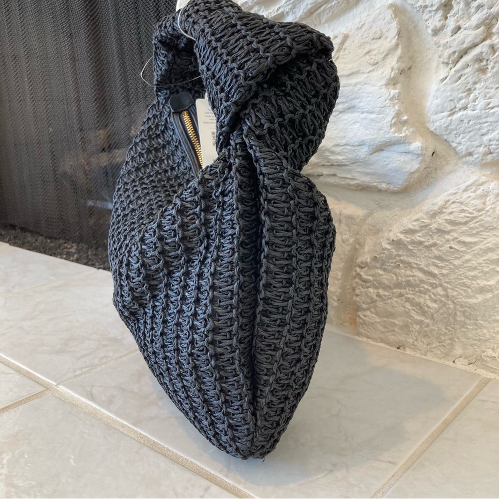 NWT Urban Expressions black woven shoulder bag with knot detail - Picture 3 of 8